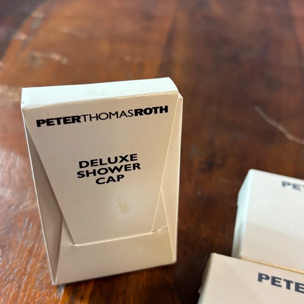Peter Thomas Roth Travel Set Mega-Rich Shampoo Massaging Bars Shower Cap 4pc NEW